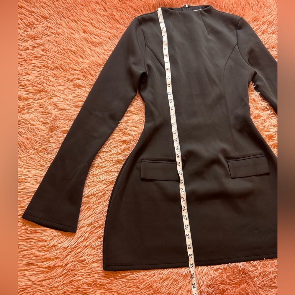 HEIRESS BLACK LONG SLEEVE A LINE POCKET MINI DRESS. SIZE M - Picture 13 of 15